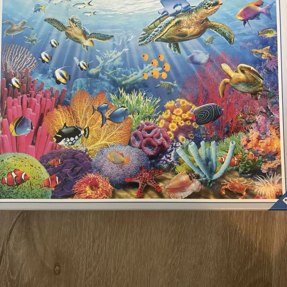 ⁠Ravensburger Tropical Waters 500 Pc Jigsaw Puzzle Sea Turtles NEW Sealed Bag